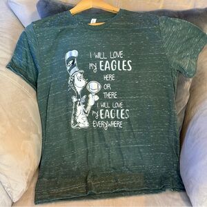 🦅NWOT Super Bowl Champ Philadelphia Eagles Bella Canvas Green Dr. Seuss Tee